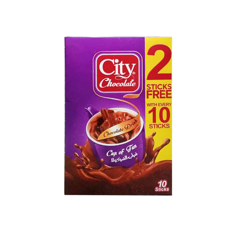 هوت شوكليت ستيك 20غ 10 ظرف + 2 مجانا 1*12 - سيتي كافيه - (ID: 1334)