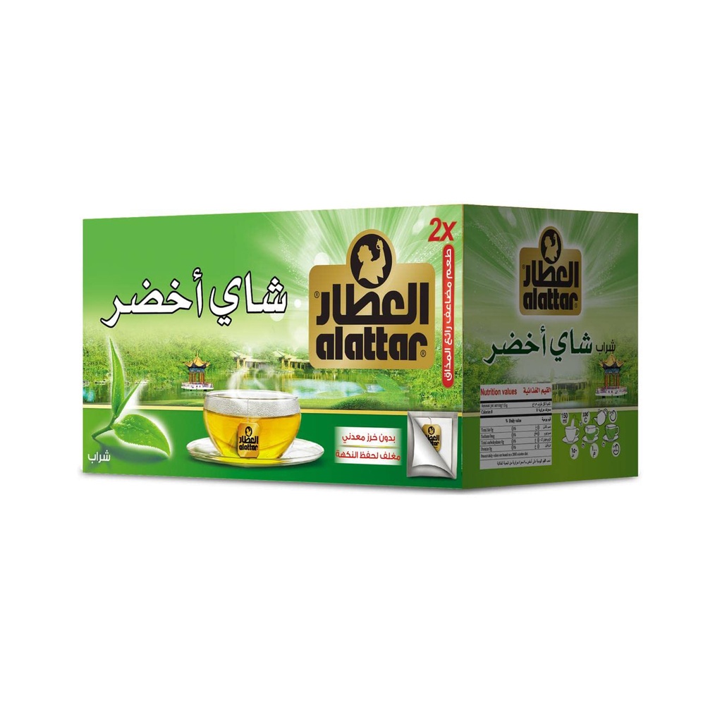 شاي أخضر سادة 25 ظرف 1*24 - العطار - (ID: 1670)